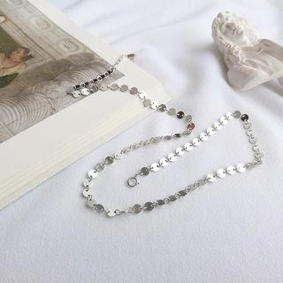 925 Sterling Silver Disc Necklace As Shown In Figure - One Size