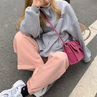 Turtleneck Buttoned Jacket / Straight-fit Pants