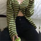 Striped Cardigan Green - One Size
