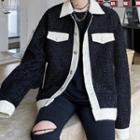 Long-sleeve Contrast Trim Tweed Jacket