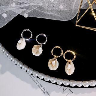 Non-matching Faux Pearl & Shell Dangle Earring
