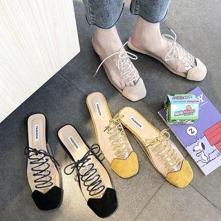 Lace-up Pvc Mules