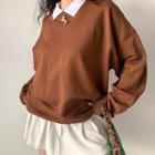 Mock Two-piece Contrast Collar Sweatshirt