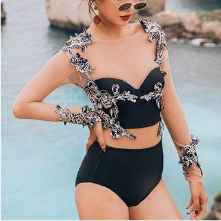 Set: Embroidered Swim Top + Bottom