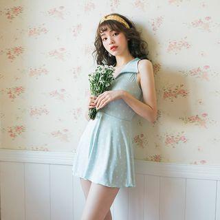 Polka Dot Open Back Swimdress