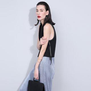 Woven-edge Sleeveless Top