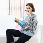 Letter-embroidery Striped Sweatshirt