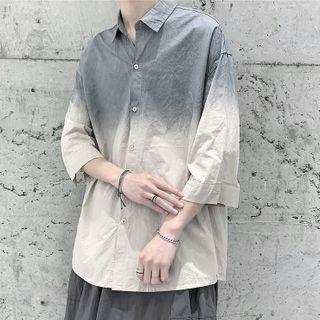 Elbow-sleeve Faded Shirt