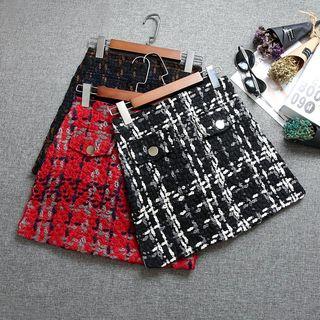 Plaid Tweed Skirt