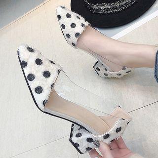 Block-heel Dotted Flats