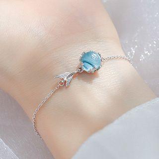 Alloy Faux Crystal Fish Bracelet 1 Pc - Silver - One Size