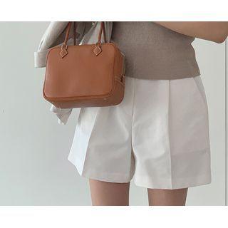 Zip-fly Pleated Dress Shorts