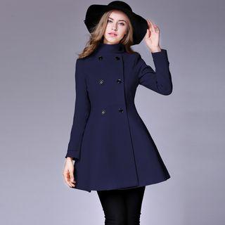 Double-buttoned Woolen Coatdress
