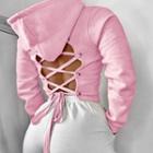 Back Lace-up Long-sleeve Crop Top