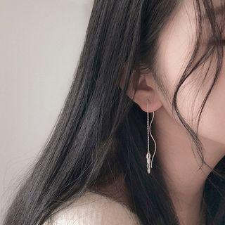 925 Sterling Silver Disc & Swirl Drop Earring 1 Pair - 925 Silver - Disc & Swirl - Silver - One Size