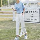 Short-sleeve Print T-shirt / Straight Leg Pants / Set