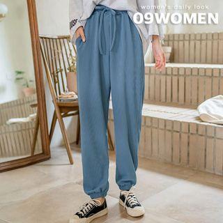 Plus Size Ribbed Jogger Pants
