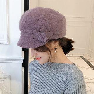 Flower Detail Knit Bucket Hat