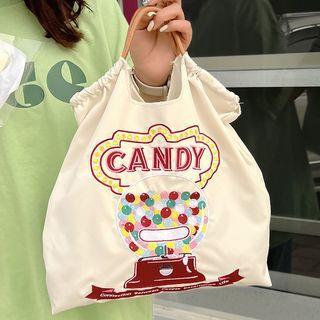 Embroidered Nylon Tote Bag