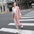 Set: One Buttoned Blazer + Cropped Pants