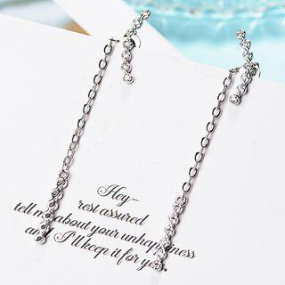 925 Sterling Silver Chained Swing Earring 1 Pair - 925 Silver - Silver - One Size