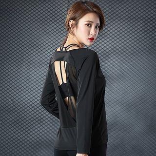 Backless Long-sleeve Sport T-shirt