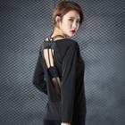 Backless Long-sleeve Sport T-shirt