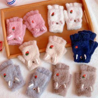 Carrot Chenille Convertible Fingerless Gloves