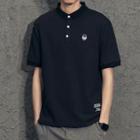 Elbow-sleeve Lettering Henley Shirt