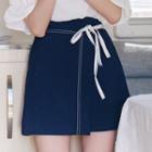 Tie-front Asymmetric A-line Skirt