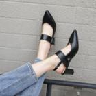 Block-heel Pointed Slingback Sandals