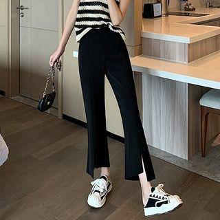 High Waist Cropped Bootcut Dress Pants