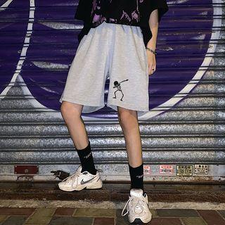 Couple Matching Wide-leg Embroidered Shorts