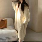 Cable Knit Sweater Dress Beige - One Size