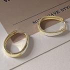 Glaze Alloy Hoop Earring 1 Pair - C-728 - White & Gold - One Size