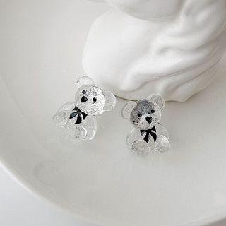 Bear Acrylic Earring 1 Pair - Transparent - One Size
