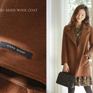 Wide-lapel Wool Blend Blazer