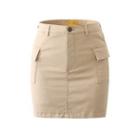 High Waist Cargo Pocket Mini Pencil Skirt
