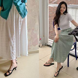 Seersucker Maxi Skirt