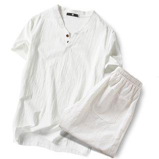 Set: Plain Short-sleeve T-shirt + Plain Shorts