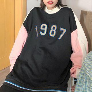 Numbering Color Block Sweatshirt
