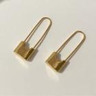 Lock Alloy Dangle Earring 1 Pair - Gold - One Size