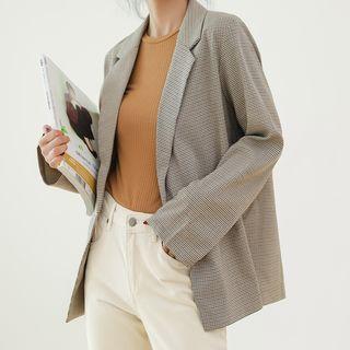 Double Breasted Blazer Dark Khaki - One Size
