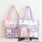 Rabbit Plush Canvas Tote Bag