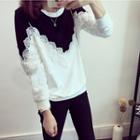 Loose-fit Crewneck Panel Lace Sweatshirt