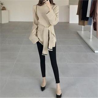 Self-tie Wool Blend Sweater