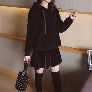 Set: Plain Hoodie + Mini A-line Skirt