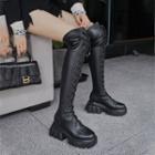 Platform Lace-up Over-the-knee Boots