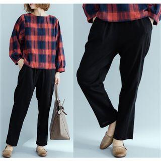Drawstring Pants Black - One Size