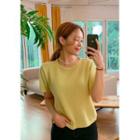 Short-sleeve Wool Knit Top (5 Colors)